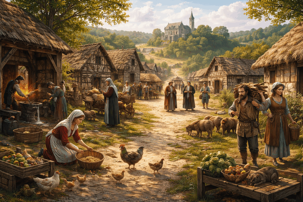 Leben im mittelalterlichen Dorf